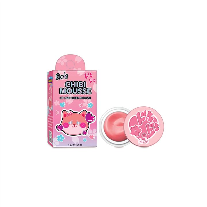 Rude Cosmetics, Chibi Mousse, Lip & Cheek Balm 2-In-1, Flutter, 4 g - Teknashop Ltd