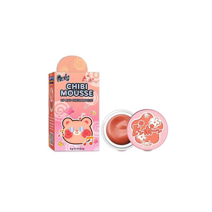 Rude Cosmetics, Chibi Mousse, Lip & Cheek Balm 2-In-1, Fuzzy, 4 g - Teknashop Ltd