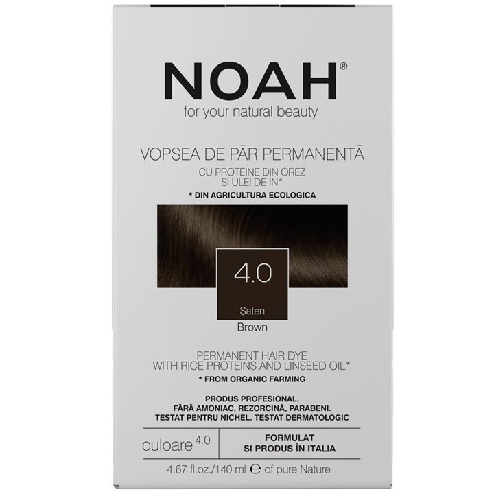Noah, Permanent Hair Colour, Permanent Hair Dye, 4.0 Brown, 140 ml - Teknashop Ltd