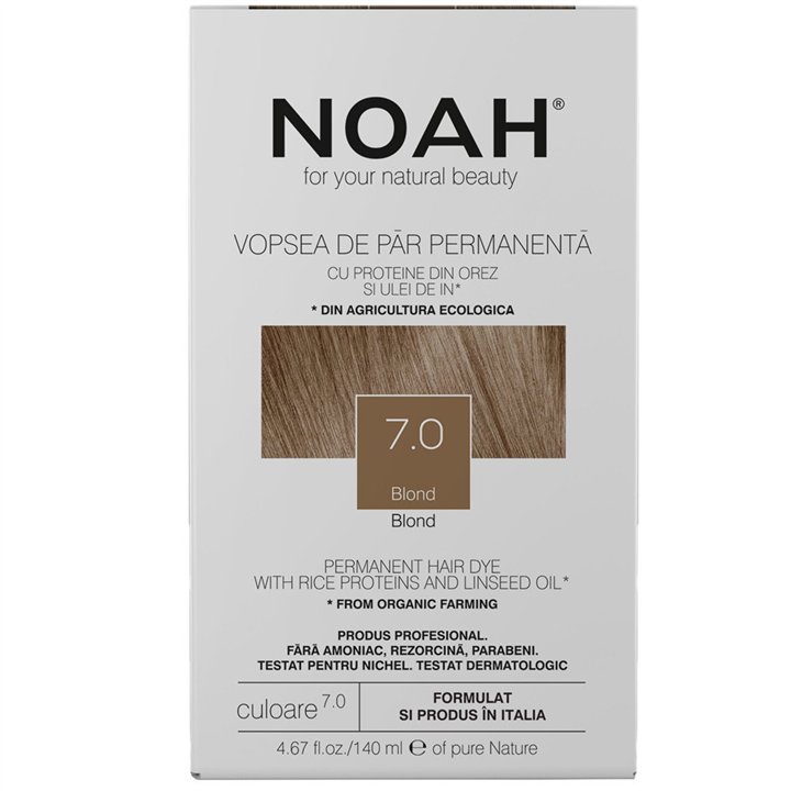 Noah, Permanent Hair Colour, Permanent Hair Dye, 7.0 Blond, 140 ml - Teknashop Ltd