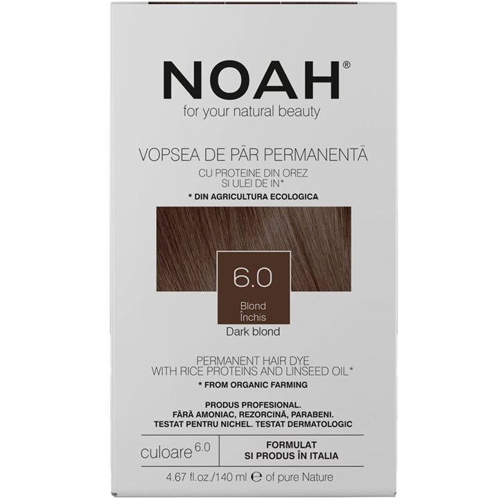 Noah, Permanent Hair Colour, Permanent Hair Dye, 6.0 Dark Blonde, 140 ml - Teknashop Ltd
