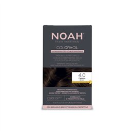Noah, Color In Oil, Permanent Hair Colouring Oil, Grey Coverage & Long-Lasting Colour, 4.0 Brown, 135 ml - Teknashop Ltd