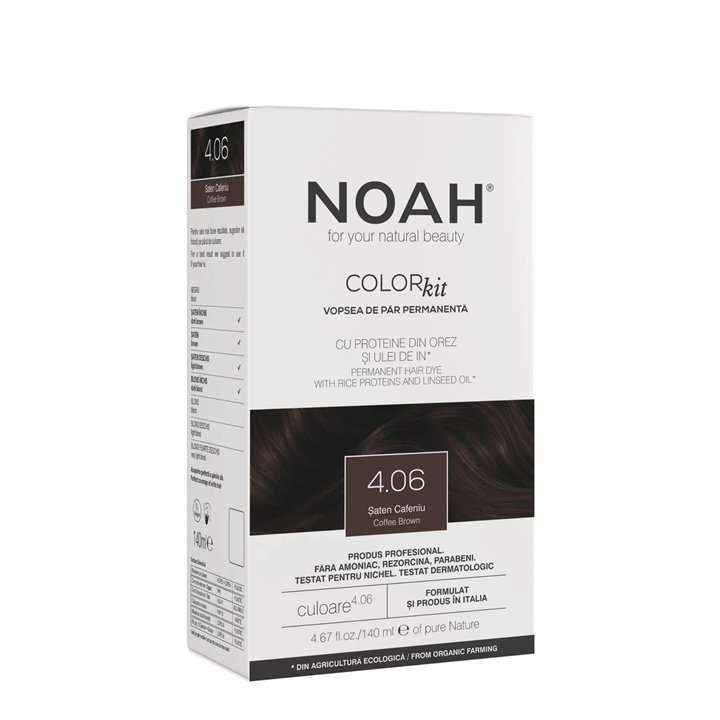 Noah, Permanent Hair Colour, Permanent Hair Dye, 4.06 Brown Chestnut, 140 ml - Teknashop Ltd
