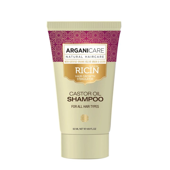 Arganicare, Castor Oil, Hair Shampoo, For Growth Stimulation, 50 ml - Teknashop Ltd