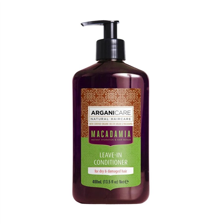 Arganicare, Macadamia, Hair Leave-In Conditioner, Nourishing & Repairing, 400 ml - Teknashop Ltd