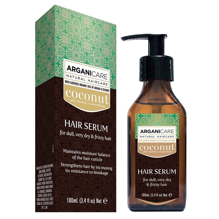 Arganicare, Coconut, Hair Serum, Strengthening & Nourishing, 100 ml - Teknashop Ltd