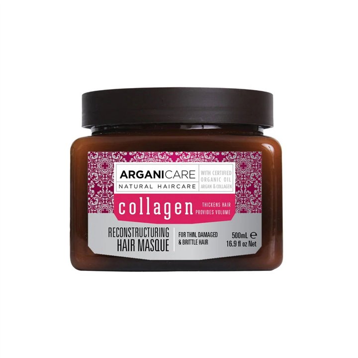 Arganicare, Collagen, Hair Treatment Cream Mask, Restructuring, 500 ml - Teknashop Ltd