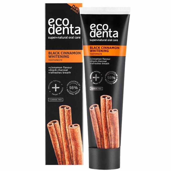 Ecodenta, Black Cinnamon Whitening, Whitening, Toothpaste, 100 ml - Teknashop Ltd