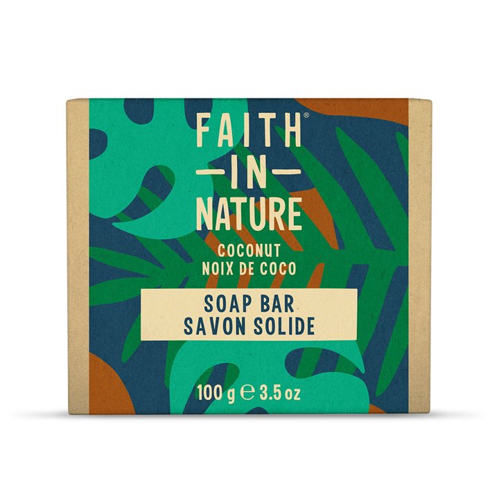 Faith In Nature, Coconut, Cleansing & Moisturising, Soap Bar, 100 g - Teknashop Ltd