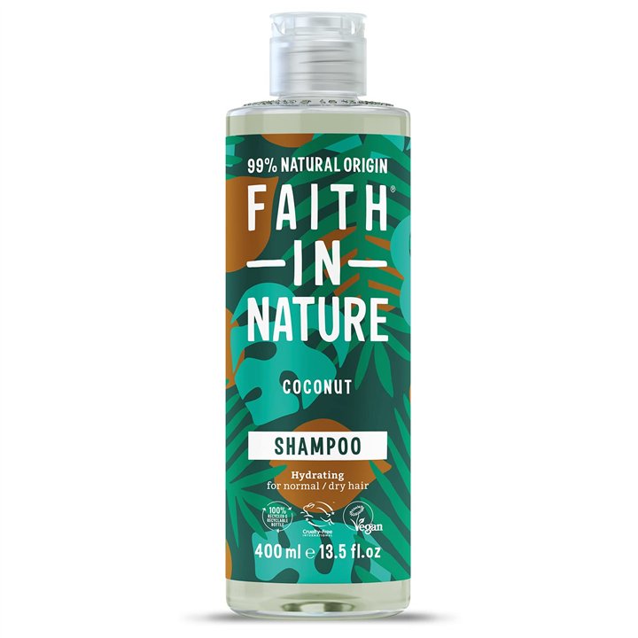 Faith In Nature, Coconut, Hair Shampoo, Hydrating & Moisturising, 400 ml - Teknashop Ltd