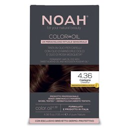 Noah, Color In Oil, Permanent Hair Colouring Oil, Colouring, 4.36 Chestnut, 135 ml - Teknashop Ltd