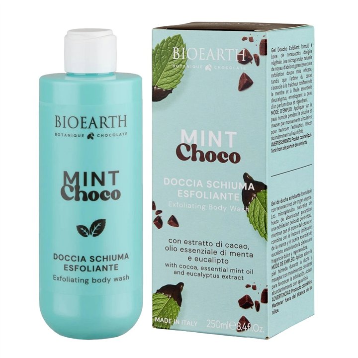 Bioearth, Mint Choco, Cleansing & Exfoliating, Shower Gel, For All Skin Types, 250 ml - Teknashop Ltd