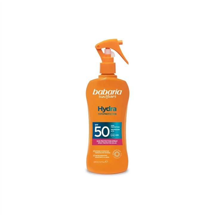 Babaria, Hydra Fotoprotector, Hydrating & Protecting, Sunscreen Spray, SPF 50, 200 ml - Teknashop Ltd