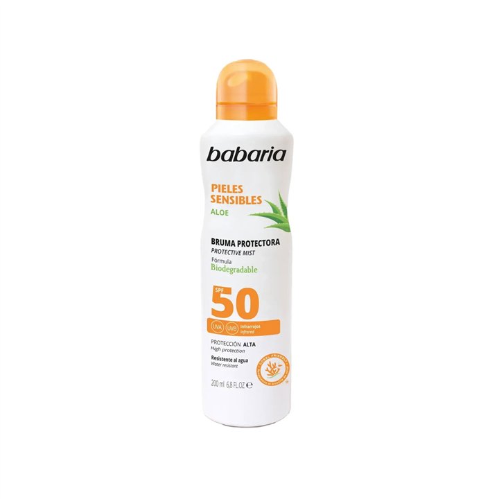 Babaria, Aloe, Sunscreen Mist, SPF 50, 200 ml - Teknashop Ltd