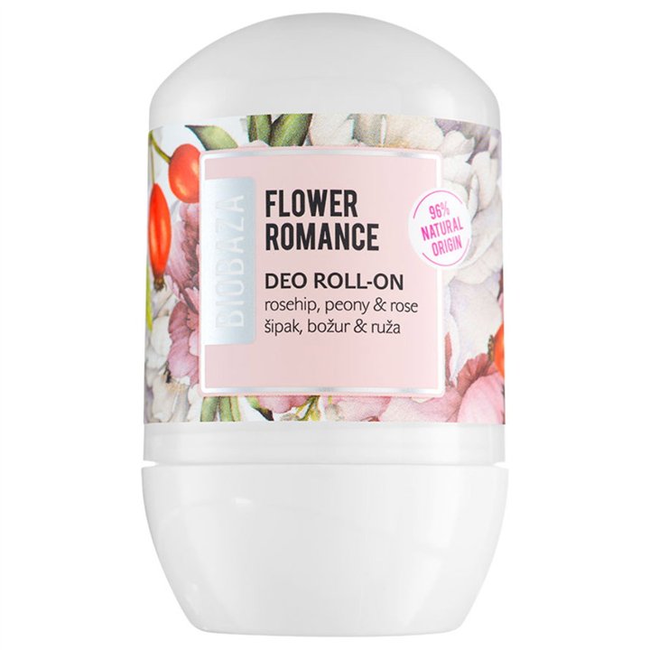 Biobaza, Flower Romance, Natural Ingredients, Refreshing, Floral, Deodorant Roll-On, For Women, 50 ml - Teknashop Ltd