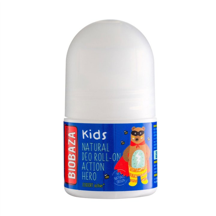 Biobaza, Action Hero, Natural Ingredients, Refreshing, Citrus, Deodorant Roll-On, For Boys, 30 ml - Teknashop Ltd