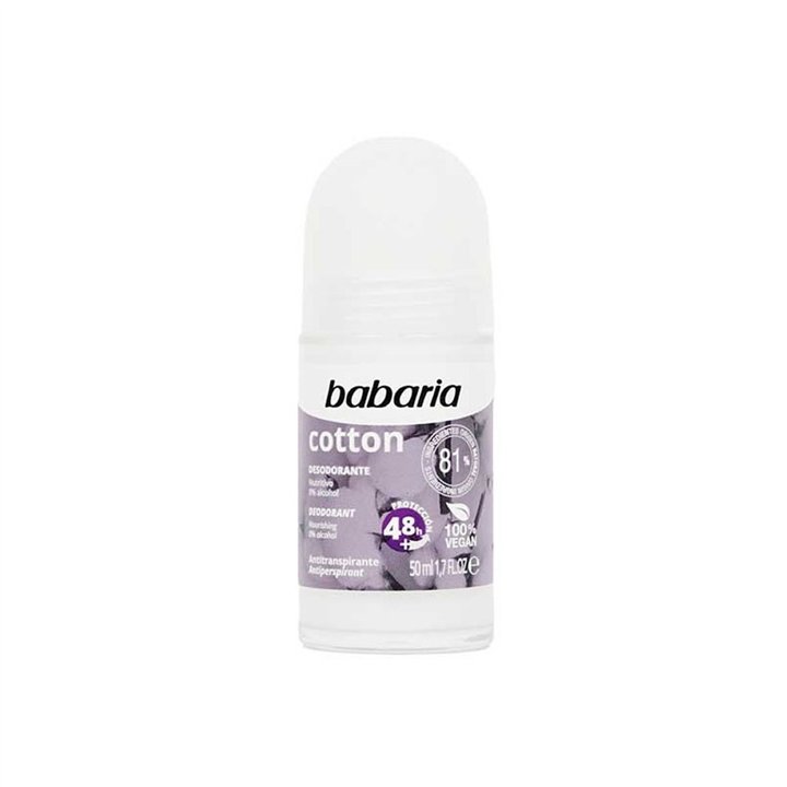 Babaria, Cotton, 48h Protection, Deodorant Roll-On, For Women, 50 ml - Teknashop Ltd
