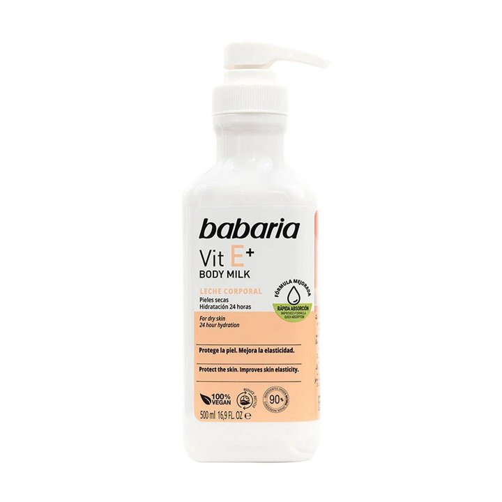 Babaria, Vitamin E, Boosts Elasticity, Body Milk, Daily, 500 ml - Teknashop Ltd