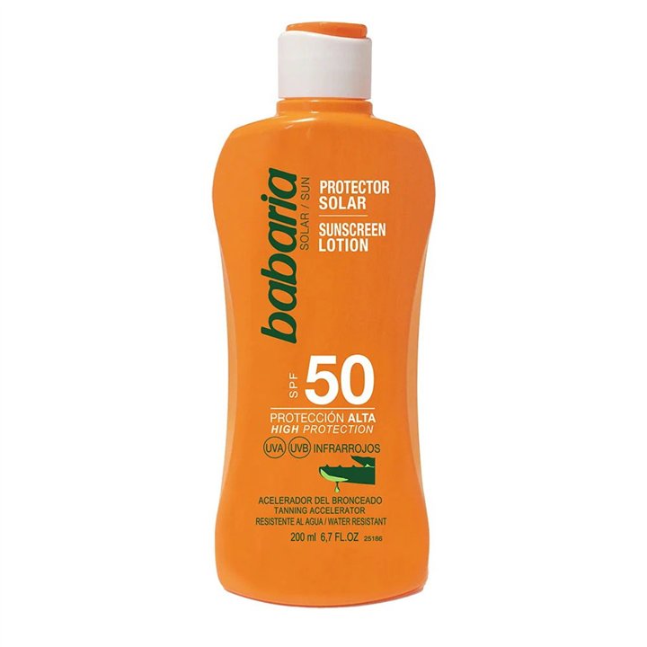 Babaria, Aloe, Hydrating & Protecting, Sunscreen Lotion, SPF 50, 200 ml - Teknashop Ltd