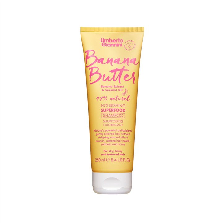 Umberto Giannini, Banana Butter, Vegan & Cruelty-Free & Natural Ingredients, Hair Shampoo, Nourishing & Moisturising, 250 ml - T