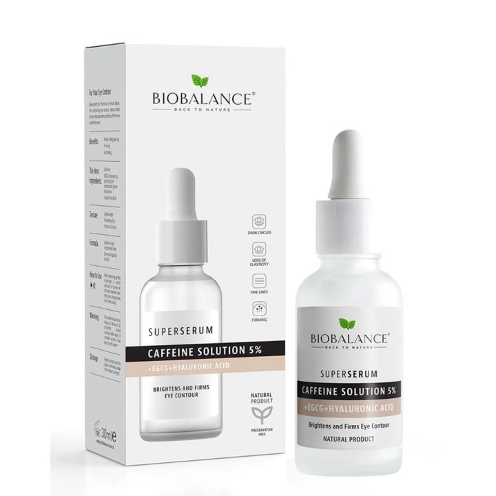 Bio Balance, Caffeine Solution 5%, Hydrating & Firming & Brightening, Day & Night, Eye Serum, 30 ml - Teknashop Ltd