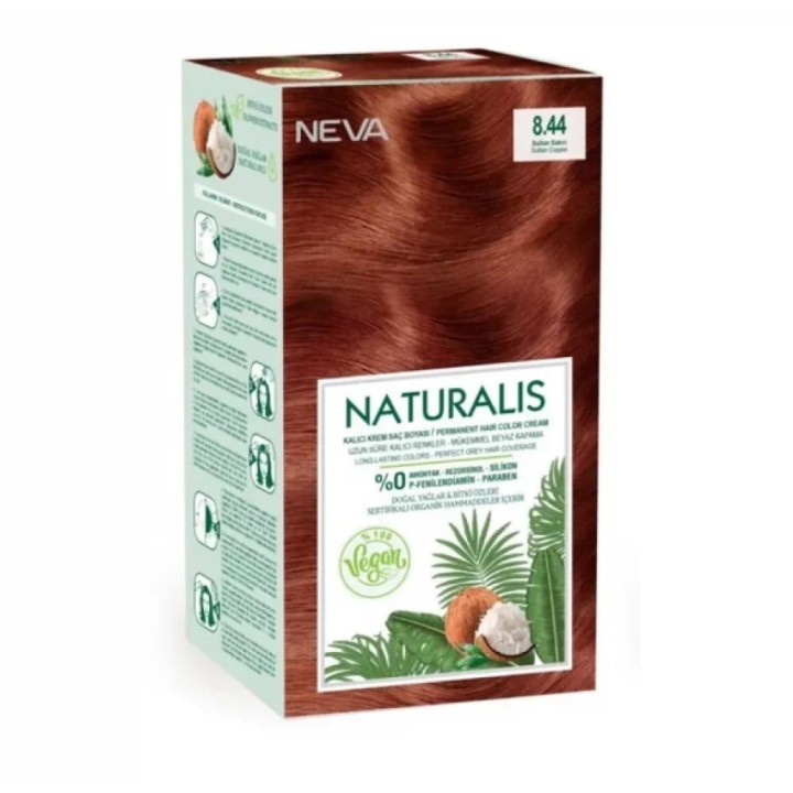Neva, Naturalis, Permanent Hair Dye, 8.44 Dark Copper, 150 ml - Teknashop Ltd