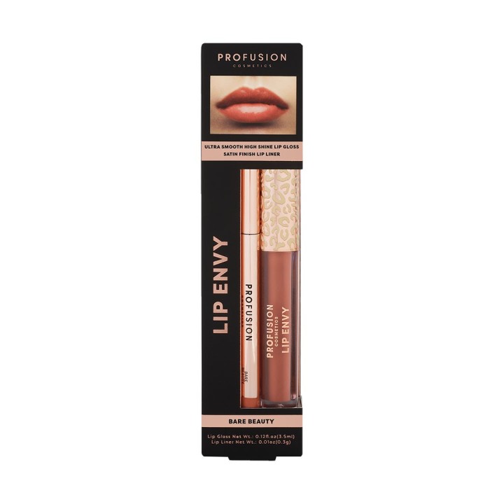 Set Profusion Cosmetics: Lip Envy Bare Beauty, Lip Gloss, 3.5 ml + Lip Envy Bare Beauty, Lip Liner, 0.3 g - Teknashop Ltd