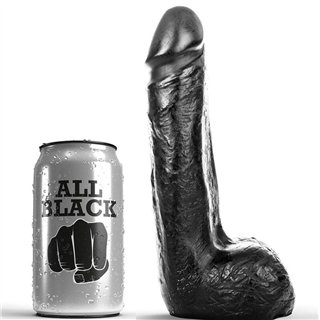 ALL BLACK - SOFT BLACK REALISTIC DILDO 20 CM - D-195378 - Teknashop Ltd