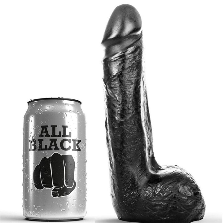 ALL BLACK - SOFT BLACK REALISTIC DILDO 20 CM - D-195378 - Teknashop Ltd