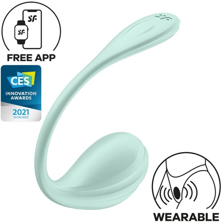 SATISFYER - SMOOTH PETAL G-POINT STIMULATOR WATER GREEN FREE APP - D-239489 - Teknashop Ltd