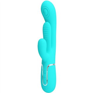 PRETTY LOVE - SHANIA TRIPLE RABBIT MULTIFUNCTION VIBRATOR 3 IN 1 BLUE - D-242470 - Teknashop Ltd