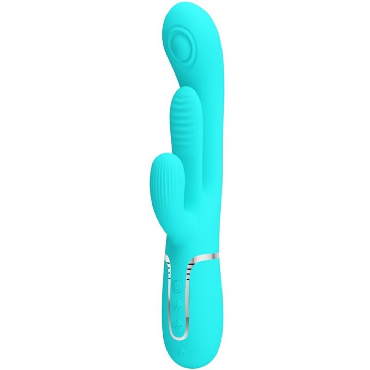 PRETTY LOVE - SHANIA TRIPLE RABBIT MULTIFUNCTION VIBRATOR 3 IN 1 BLUE - D-242470 - Teknashop Ltd