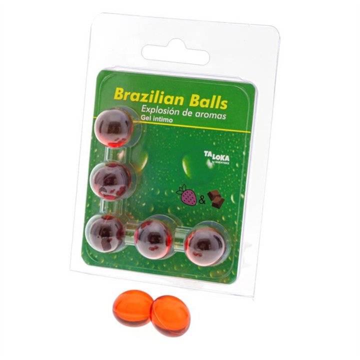 TALOKA - 5 BRAZILIAN BALLS STRAWBERRY & CHOCOLATE INTIMATE GEL - D-232624 - Teknashop Ltd