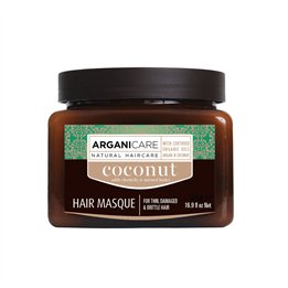 Arganicare, Coconut, Hair Treatment Cream Mask, Hydrating & Nourishing, Weekly, 500 ml - Teknashop Ltd