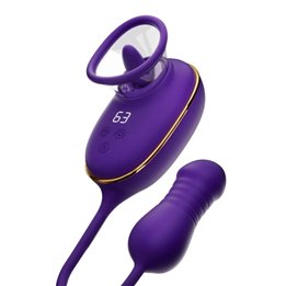 SHE.E.O - CLITORAL SUCTION TOOL WITH LICKING EFFECT AND PURPLE ANAL STIMULATOR - D-246245 - Teknashop Ltd