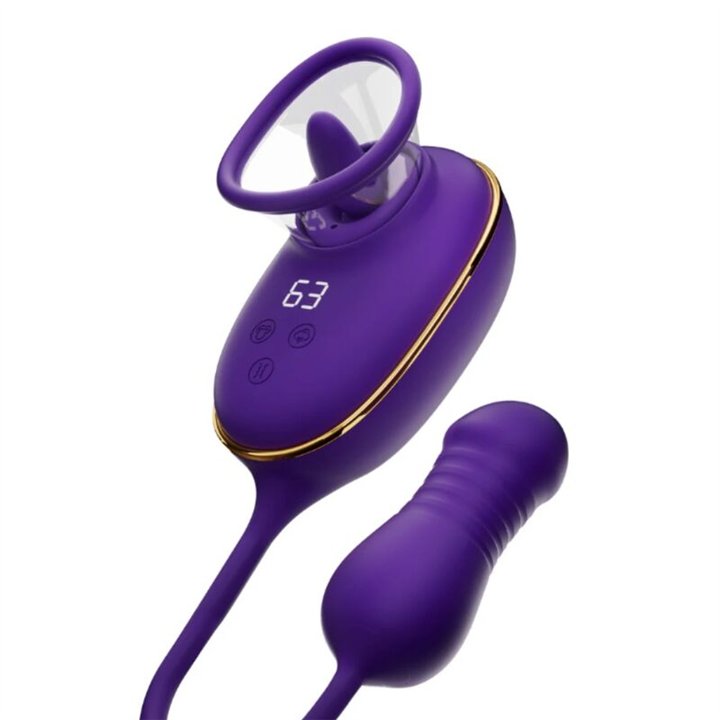SHE.E.O - CLITORAL SUCTION TOOL WITH LICKING EFFECT AND PURPLE ANAL STIMULATOR - D-246245 - Teknashop Ltd