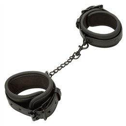 CALEXOTICS - NOCTURNAL ANKLE CUFFS LEATHER ADJUSTABLE BLACK - D-241424 - Teknashop Ltd