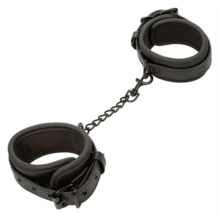 CALEXOTICS - NOCTURNAL ANKLE CUFFS LEATHER ADJUSTABLE BLACK - D-241424 - Teknashop Ltd