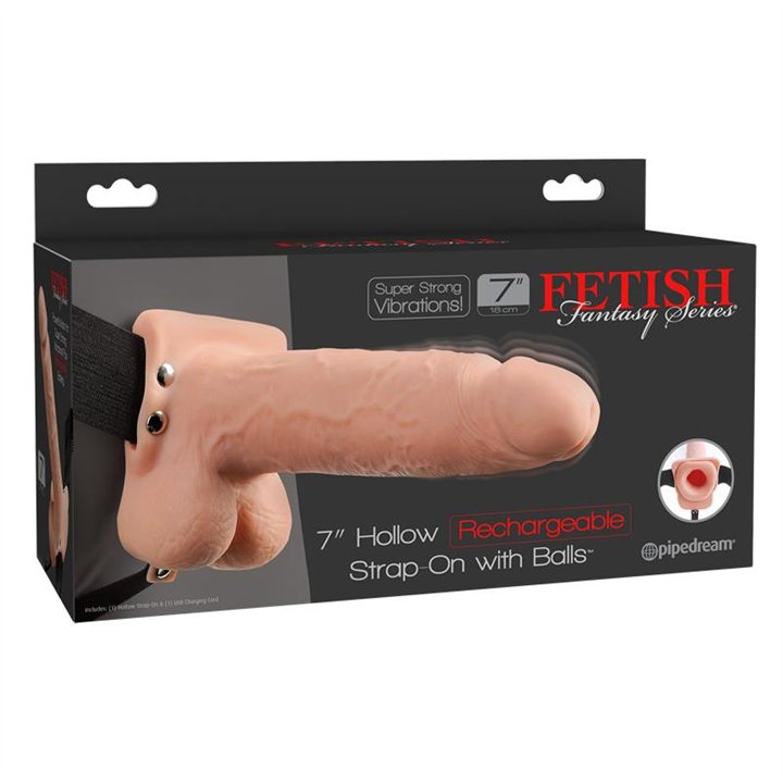 Strap-On with Hollow Dildo with Vibration 7 - PD-3391-21 - Teknashop Ltd