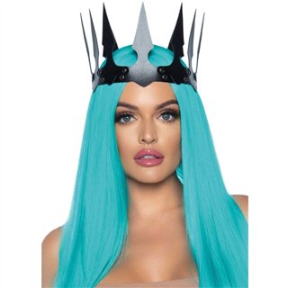 LEG AVENUE - SYNTHETIC LEATHER MALEFICENT CROWN WITH STUDS BLACK - D-241986 - Teknashop Ltd