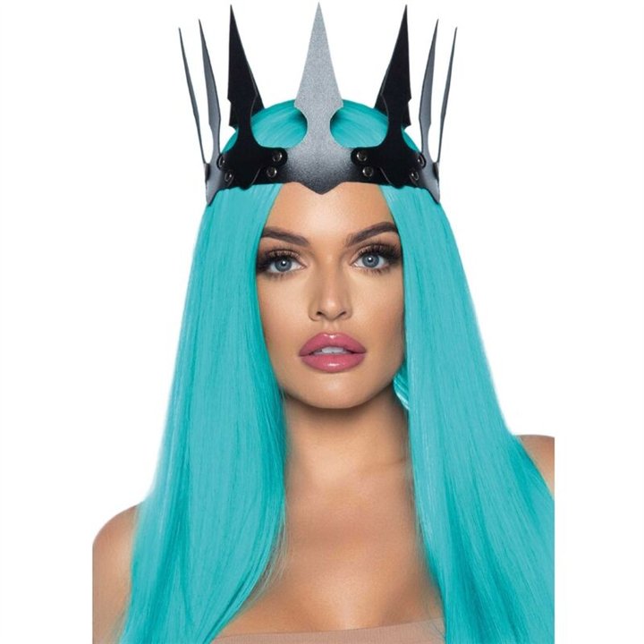LEG AVENUE - SYNTHETIC LEATHER MALEFICENT CROWN WITH STUDS BLACK - D-241986 - Teknashop Ltd