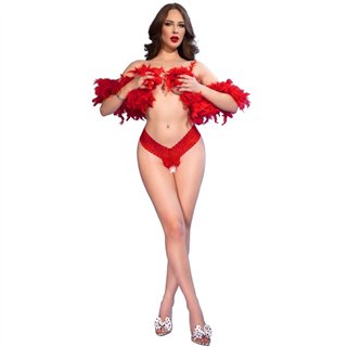 CHILIROSE - CR 4885 RED OPEN-CROTCH THONGS M - D-245374 - Teknashop Ltd