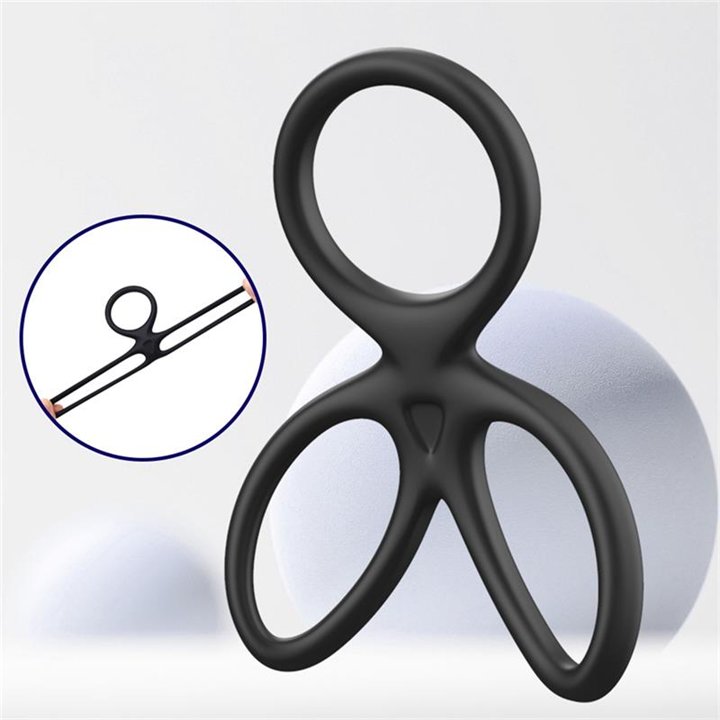Triple Penis and Testicles Ring Liquid Silicone - BR-189 - Teknashop Ltd