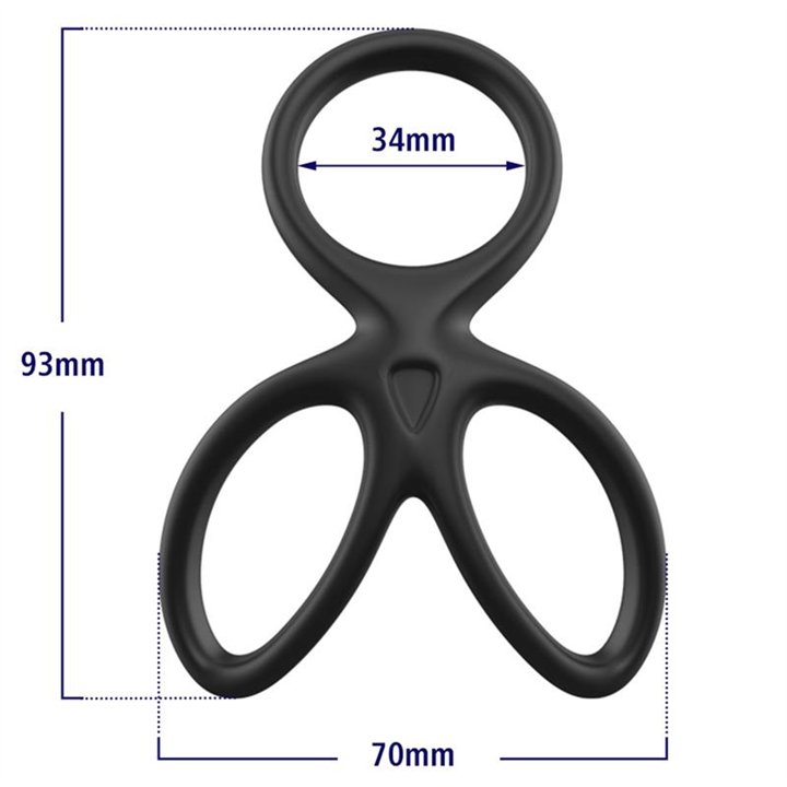 Triple Penis and Testicles Ring Liquid Silicone - BR-189 - Teknashop Ltd