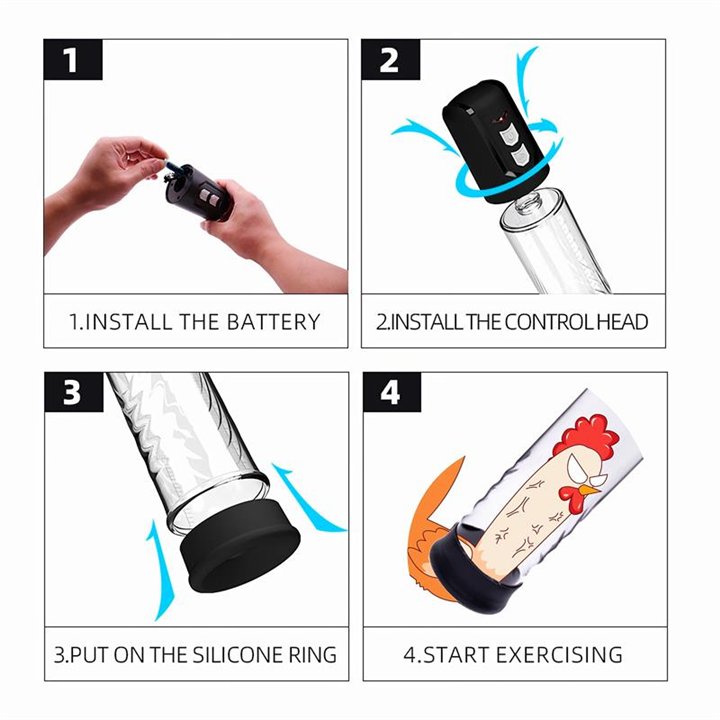 PSX10 Automatic Penis Pump Crystal - BO-205 - Teknashop Ltd