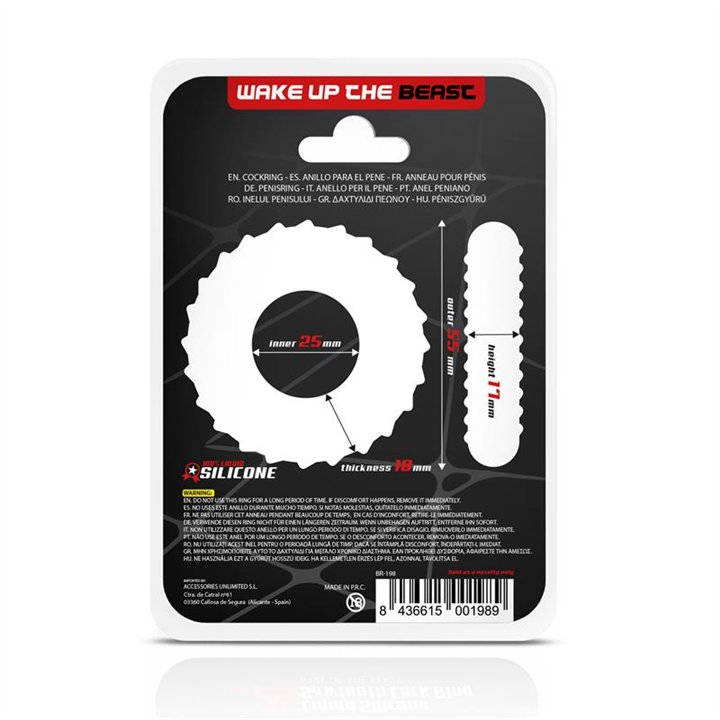 Penis Ring Sawtooth Liquid Silicone 25 mm - BR-198 - Teknashop Ltd