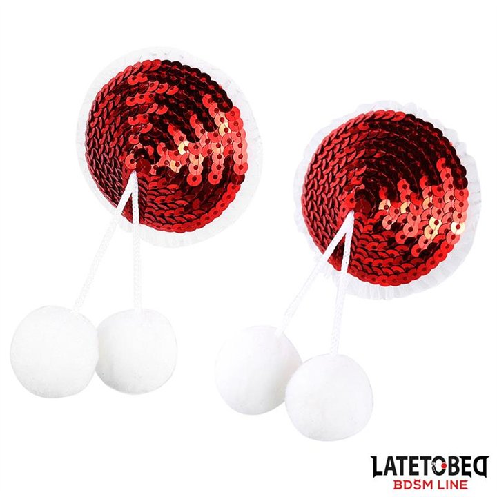 Nipple Pasties with Red Sequin Pom-Pom - 8436615001163 - Teknashop Ltd