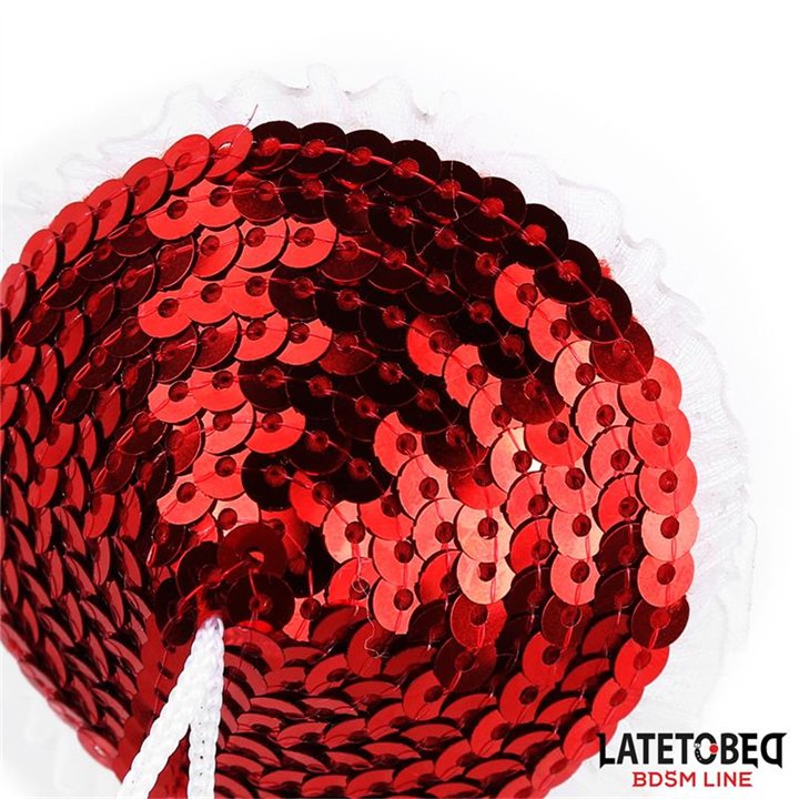 Nipple Pasties with Red Sequin Pom-Pom - 8436615001163 - Teknashop Ltd