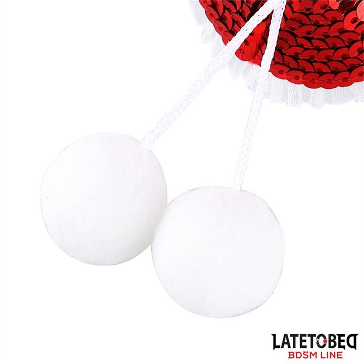 Nipple Pasties with Red Sequin Pom-Pom - 8436615001163 - Teknashop Ltd