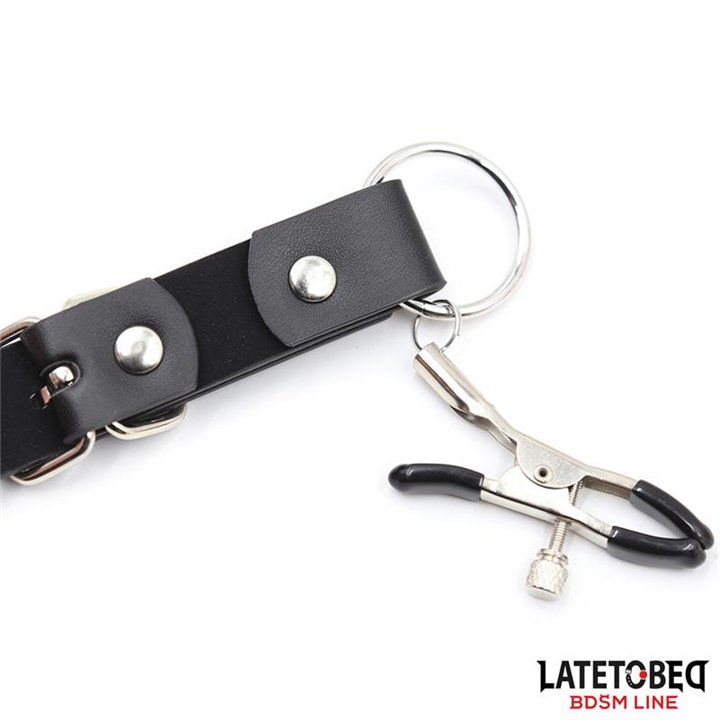 Leg Bondage Strap with Clitoris Clamps - 8436615001484 - Teknashop Ltd